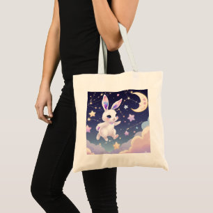 Bolsa Tote Saco Tote Pastel Bunny – Coelho Kawaii Celestial