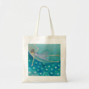 Bolsa Tote Saco Tote Poético de Menina Sonhadora e Céu Estrel