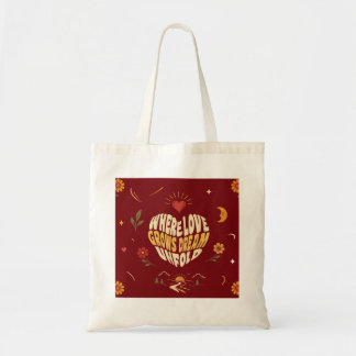 Bolsa Tote Saco Tote Tipografia Romântica Boho Presente