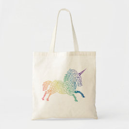 Bolsa Tote Saco Tote Unicórnio Palavra Mundial - Arco-Íris Br