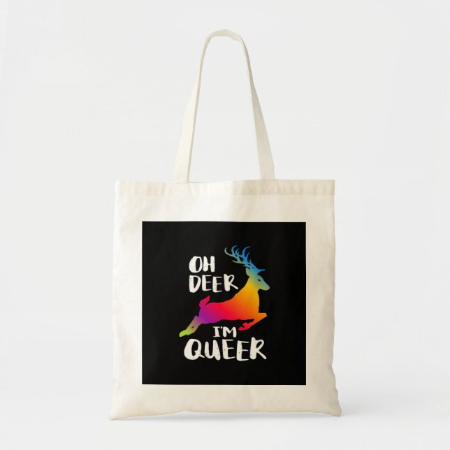 Bolsa Tote Saco Tote Veado Orgulho Queer Estilo Artístico Min (Frente)