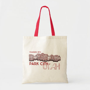 Bolsa Tote Saco velho das construções do tema vermelho de