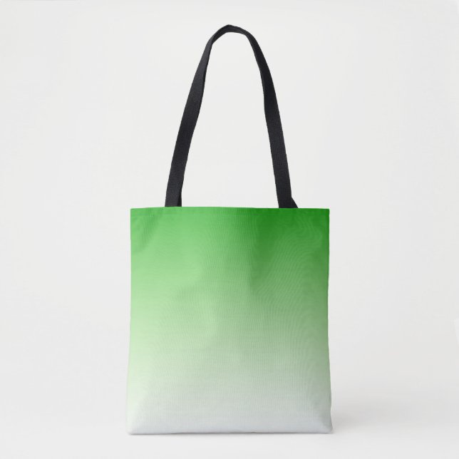 Bolsa Tote Saco verde-escuro gradiente até verde-claro (Frente)
