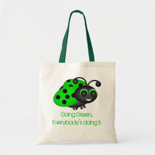 Bolsa Tote Saco verde indo do joaninha