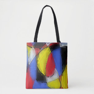 Bolsa Tote Saco vermelho, amarelo, preto e azul