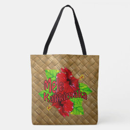 Bolsa Tote Saco vermelho do Natal de Mele Kalikimaka do