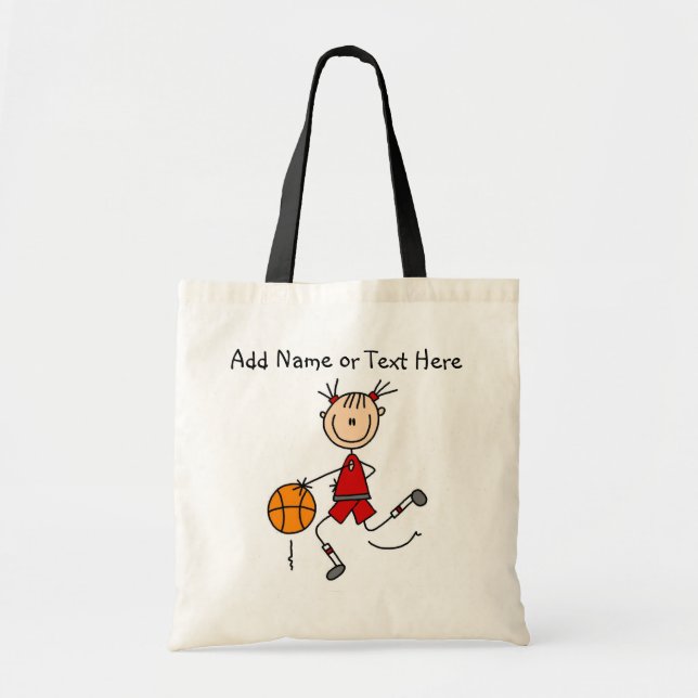 Bolsa Tote Saco vermelho personalizado do basquetebol da (Frente)