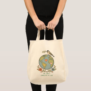 Bolsa Tote Saco Vintage Personalizado Um Mundo Conectado Pelo