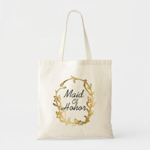 Bolsa Tote Saco Wedding glamoroso do ouro   da madrinha de
