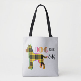 Bolsa Tote Saco Xadrez Amarelo  Lt Cinza Saco