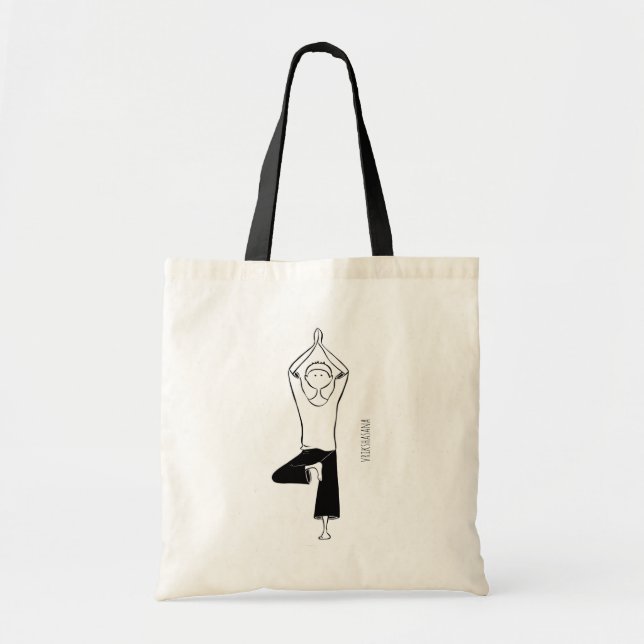 Bolsa Tote Saco Yoga com Vrikshasana (Frente)