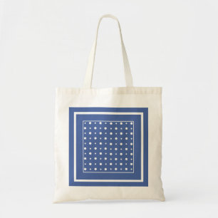 Bolsa Tote Sacola à moda, azul escuro com bolinhas brancas