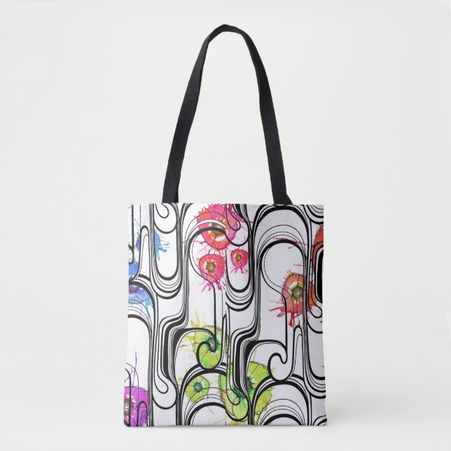 Bolsa Tote Sacola abstrata de FlowerLines (Frente)