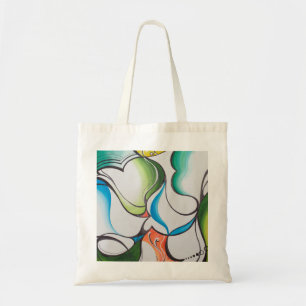 Bolsa Tote sacola abstrata pintada tirada mão