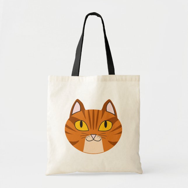 Bolsa Tote Sacola alaranjada do gato malhado (Frente)