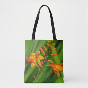 Bolsa Tote Sacola alaranjada molhada da flor