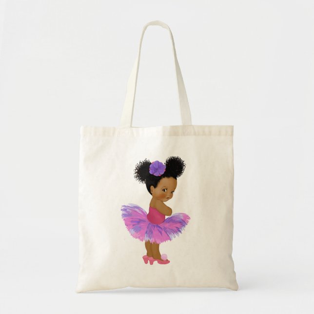 Bolsa Tote Sacola americana do tutu do bebé do africano negro (Frente)