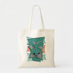 Bolsa Tote Sacola angular retro da máscara de Tiki