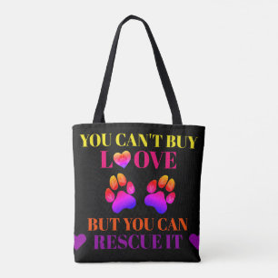 Bolsa Tote Sacola animal colorida da adopção do salvamento