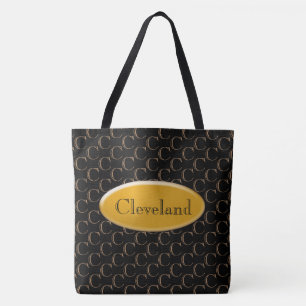 Bolsa Tote Sacola (ao) - placa de identificação Dourado e
