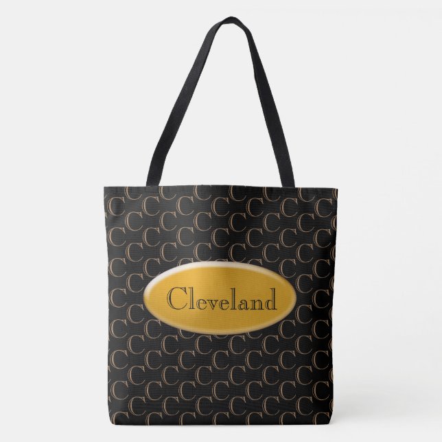 Bolsa Tote Sacola (ao) - placa de identificação Dourado e (Frente)