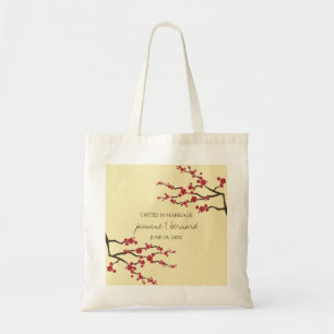 Bolsa Tote Sacola asiática do casamento das flores de