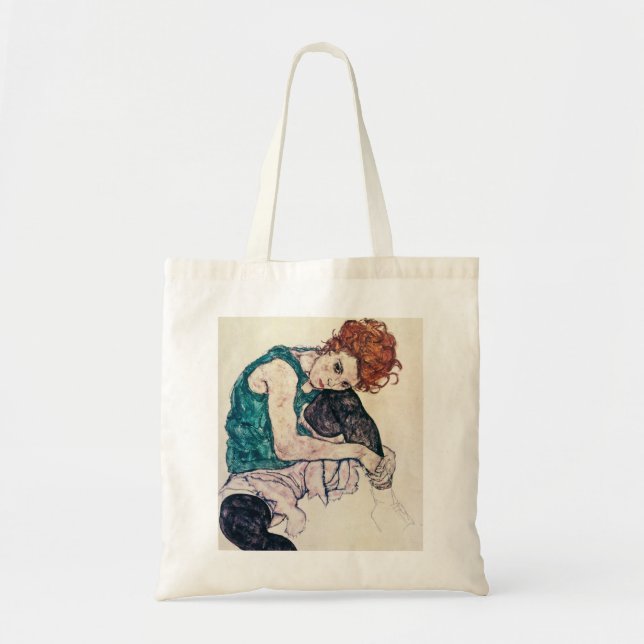Bolsa Tote Sacola assentada Schiele da mulher de Egon (Frente)