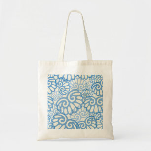 Bolsa Tote Sacola azul da praia do Seashell do verão