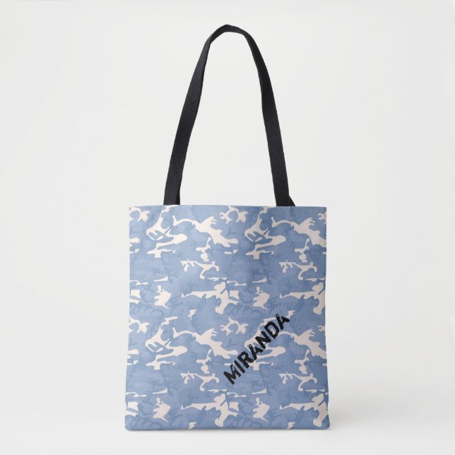 Bolsa Tote Sacola azul de Camo (Frente)