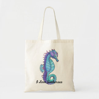 Bolsa Tote Sacola azul do cavalo marinho
