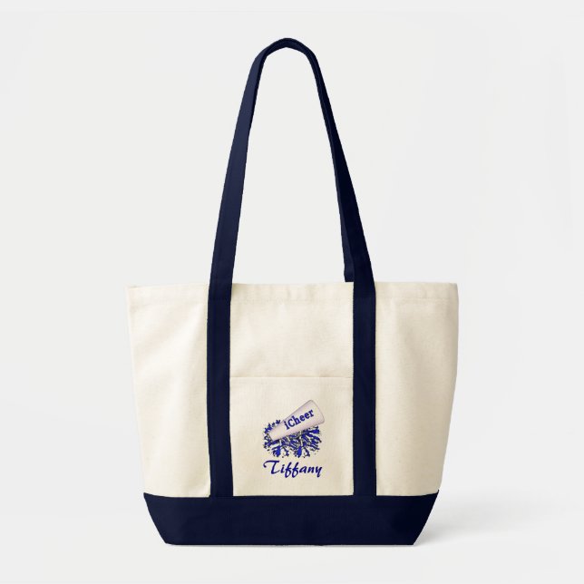 Bolsa Tote Sacola azul do cheerleader (Frente)