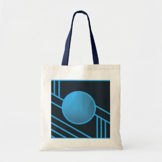 Bolsa Tote Sacola azul do círculo do art deco