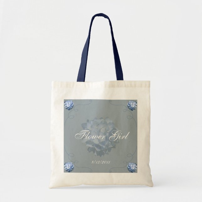Bolsa Tote Sacola azul do Hydrangea (Frente)