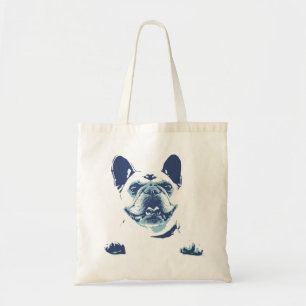 Bolsa Tote Sacola azul dos gráficos do buldogue francês