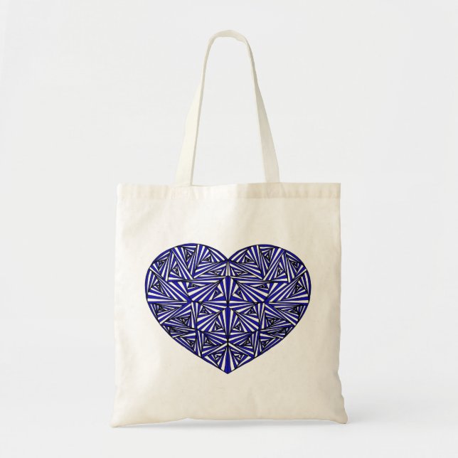 Bolsa Tote Sacola azul Tangled do coração (Frente)