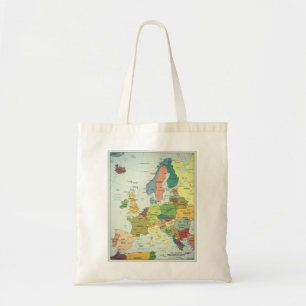 Bolsa Tote Sacola básica do mapa de Europa