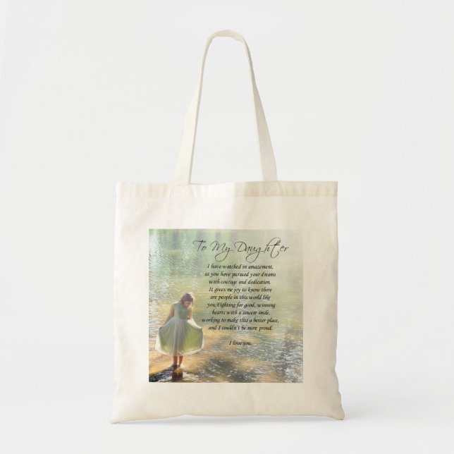 Bolsa Tote "Sacola bonita do poema à minha filha" (Frente)