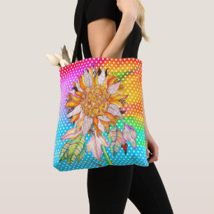 Bolsa Tote Sacola bonita e colorida do girassol