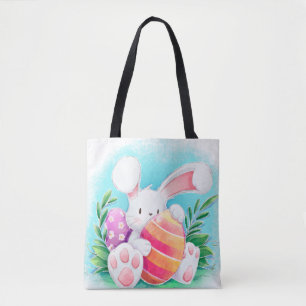 Bolsa Tote Sacola bonito da aguarela do coelhinho da Pásco