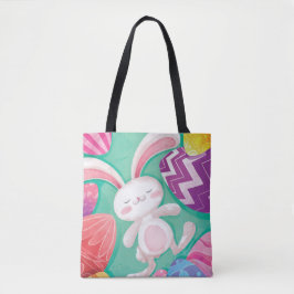 Bolsa Tote Sacola bonito da aguarela | do coelhinho da Páscoa