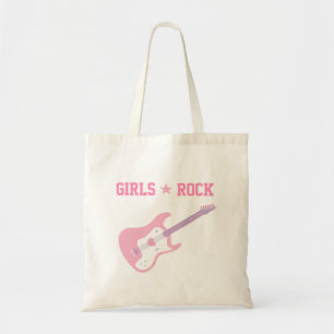 Bolsa Tote Sacola bonito da guitarra do rosa da estrela do