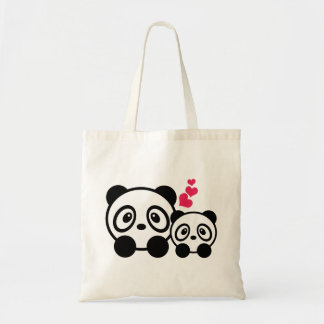 Bolsa Tote Sacola bonito de 2 pandas