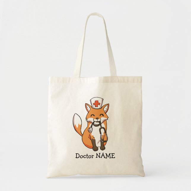 Bolsa Tote Sacola bonito do doutor Fox Desenho (Frente)