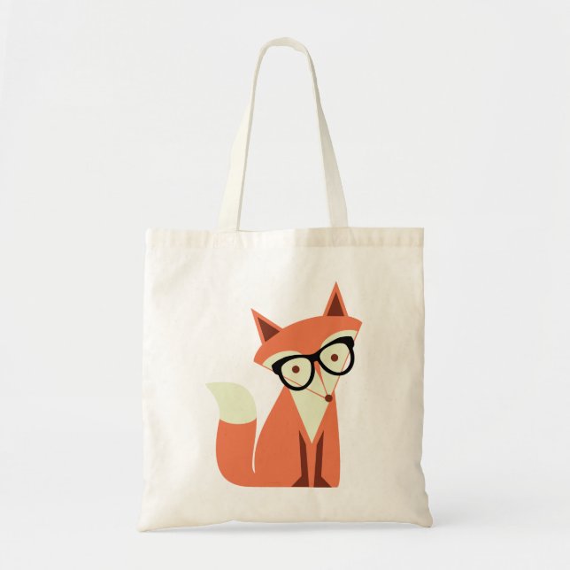 Bolsa Tote Sacola bonito do orçamento do Fox do hipster (Frente)