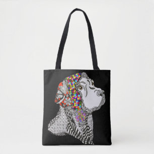 Bolsa Tote Sacola bonito e colorida de labrador retriever