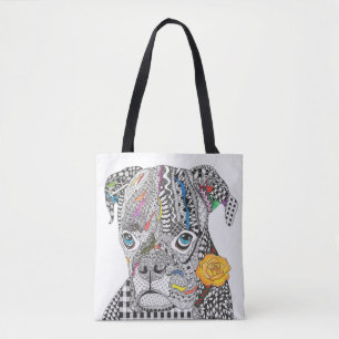 Bolsa Tote Sacola bonito e colorida do cão do pugilista