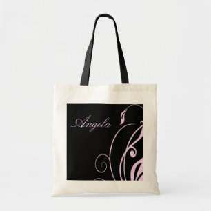 Bolsa Tote Sacola - bonito no redemoinho cor-de-rosa