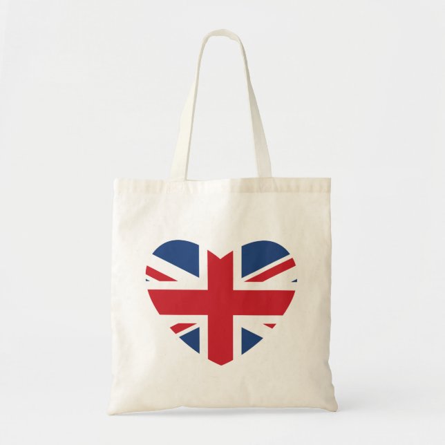 Bolsa Tote Sacola britânica do coração - bandeira de Union (Frente)