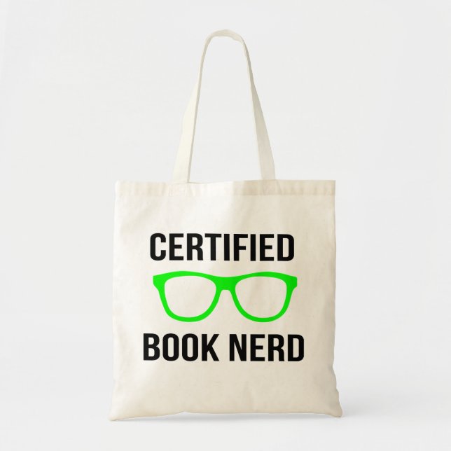 Bolsa Tote Sacola certificada do nerd do livro (Frente)