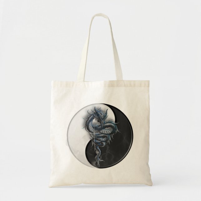 Bolsa Tote Sacola chinesa do dragão de Yin Yang (Frente)